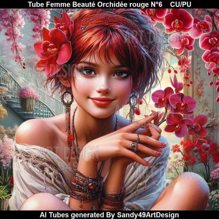 Tube Femme Beauté Orchidée rouge N°6