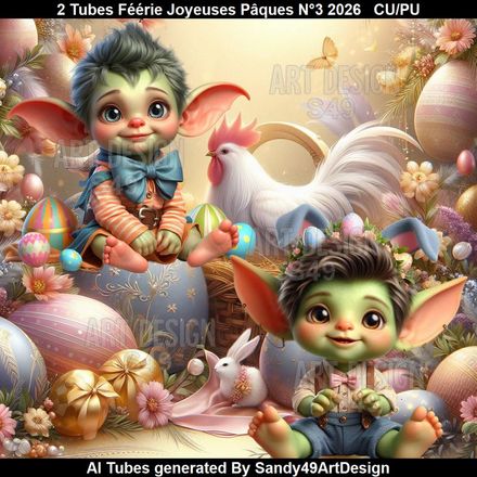 2 Tubes Féérie Joyeuses Pâques N°3  2026