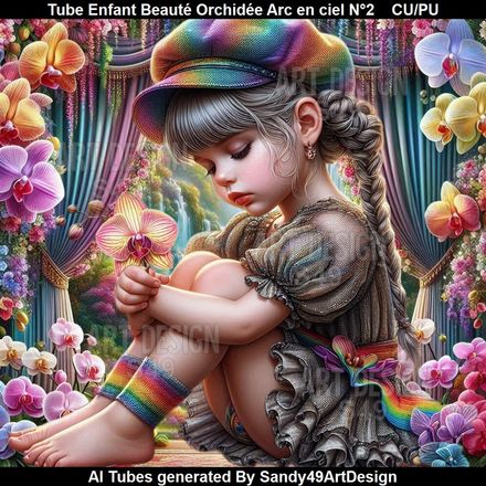 Tube Enfant Beauté Orchidée Arc en ciel N°2