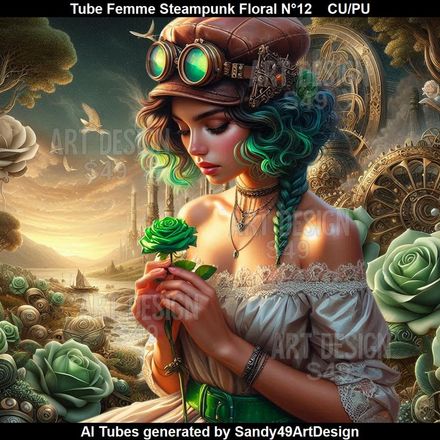 Tube Femme Steampunk Floral N°12