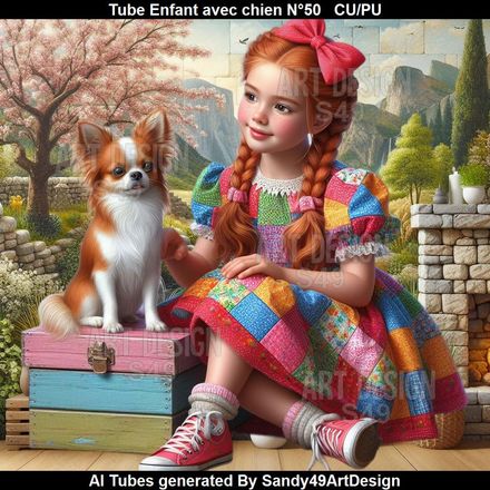 Tube Enfant avec chien N°50