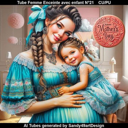 Tube Femme Enceinte avec enfant N°21