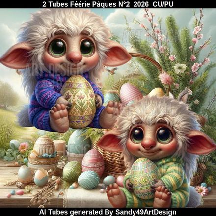 2 Tubes Féérie Pâques N°2  2026