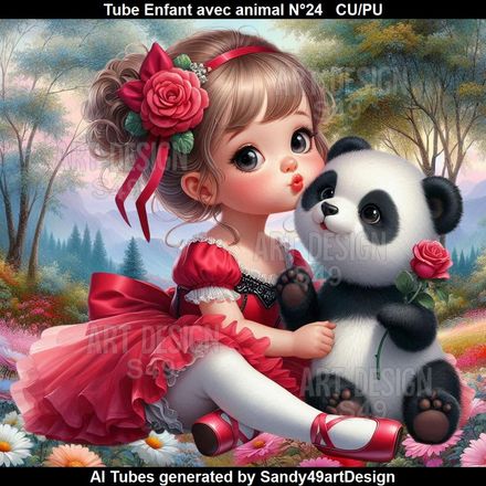 Tube Enfant avec animal N°24