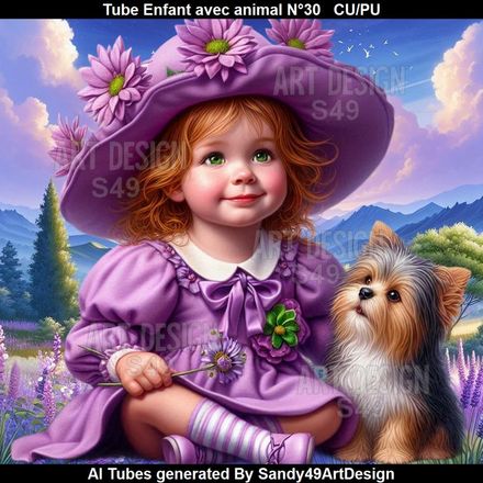Tube Enfant avec animal N°30