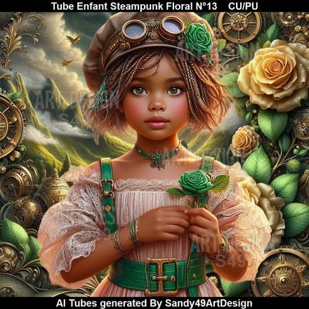 Tube Enfant Steampunk Floral N°13