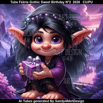 Tube Féérie Gothic Sweet Birthday N°2  2026