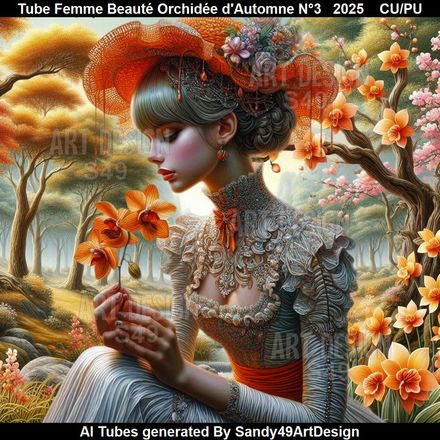 Tube Femme Beauté Orchidée d'Automne N°3   2025