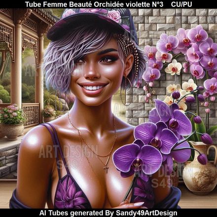 Tube Femme Beauté Orchidée violette N°3
