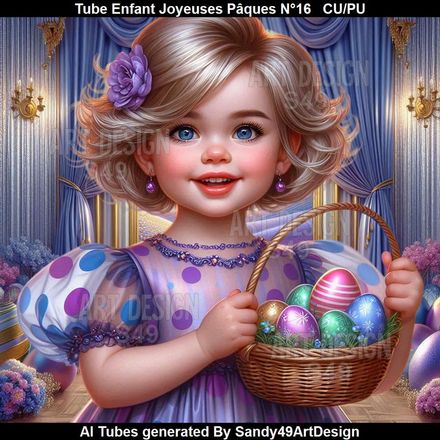 Tube Enfant Joyeuse Pâques N°16