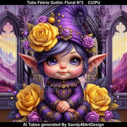 Tube Féérie Gothic Floral N°3