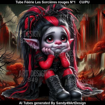 Tube Féérie Les Sorcières rouges N°1   