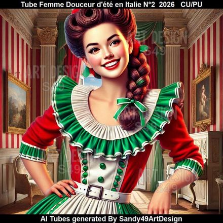 Tube Femme Douceur d'été en Italie N°2  2026