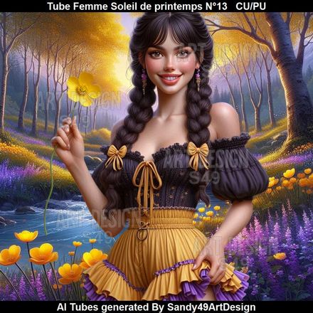 Tube Femme Soleil de printemps N°13
