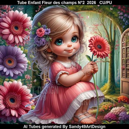 Tube Enfant Fleur des champs N°2  2026