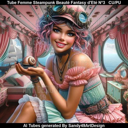 Tube Femme Steampunk Beauté Fantasy d&#x27;Eté N°3