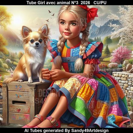 Tube Girl avec animal N°3  2026