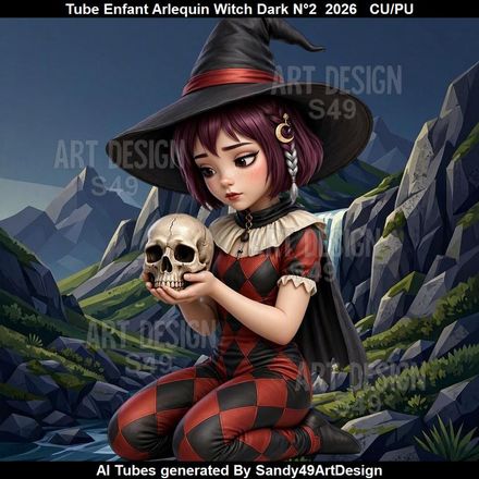 Tube Enfant Arlequin Witch Dark N°2  2026