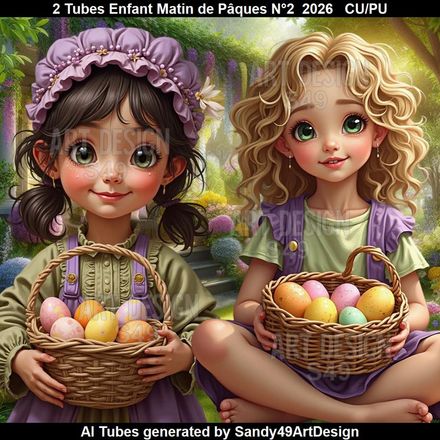 2 Tubes Enfant Matin de Pâques N°2  2026