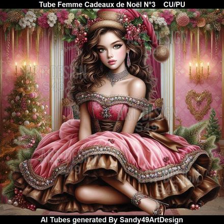 Tube Femme Cadeaux de Noël N°3
