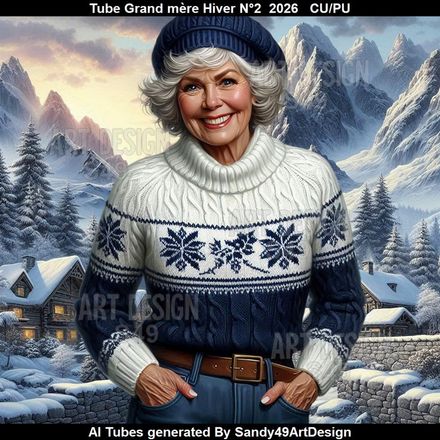 Tube Grand mère Hiver N°2  2026