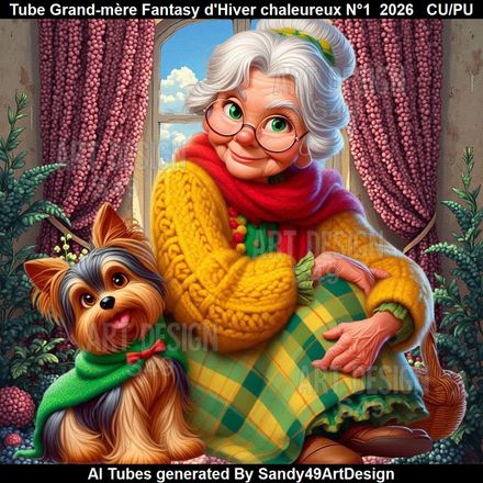 Tube Grand-mère Fantasy d'Hiver Chaleureux N°1  2026