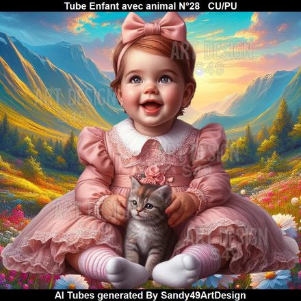 Tube Enfant avec animal N°28