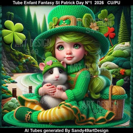 Tube Enfant Fantasy Saint Patrick Day N°1  2026