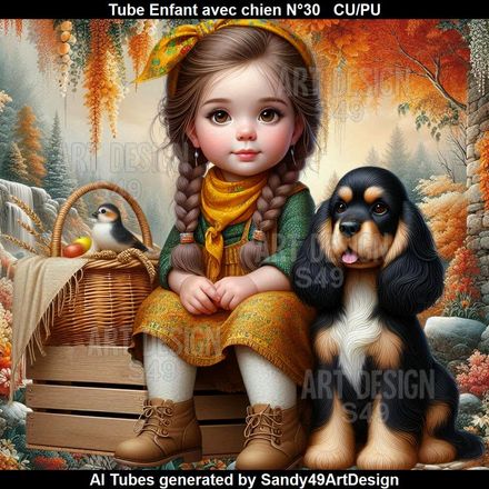 Tube Enfant avec chien N°30