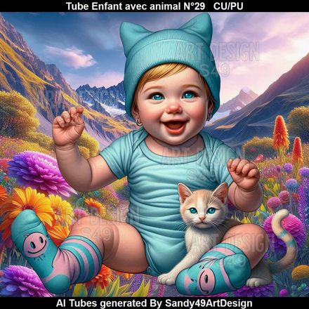 Tube Enfant avec animal N°29
