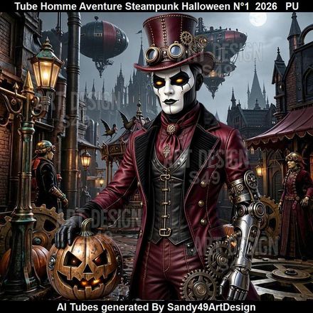 Tube Homme Aventure Steampunk Halloween N°1  2026