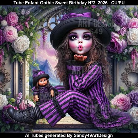 Tube Enfant Gothic Sweet Birthday N°2  2026