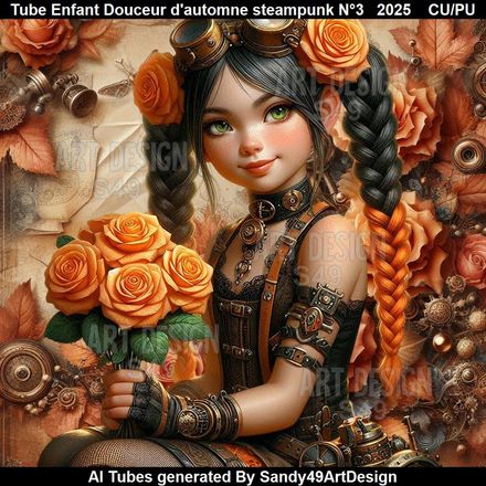 Tube Enfant Douceur d&#x27;automne steampunk N°3    2025