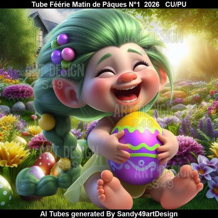 Tube Féérie Matin de Pâques N°1  2026