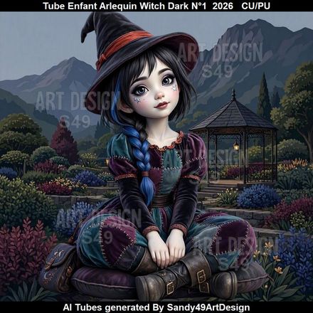 Tube Enfant Arlequin Witch Dark N°1  2026