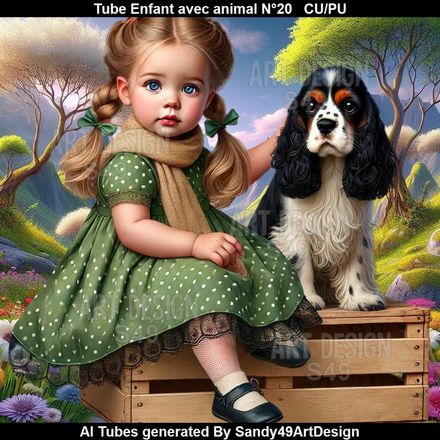 Tube Enfant avec animal N°20