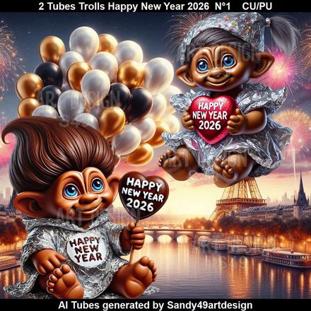 2 Tubes Féérie Happy New Year 2026  N°1