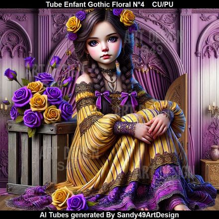 Tube Enfant Gothic Floral N°4