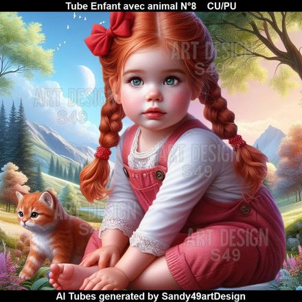 Tube Enfant avec animal N°8