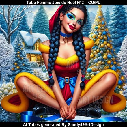 Tube Femme La Joie de Noël N°2