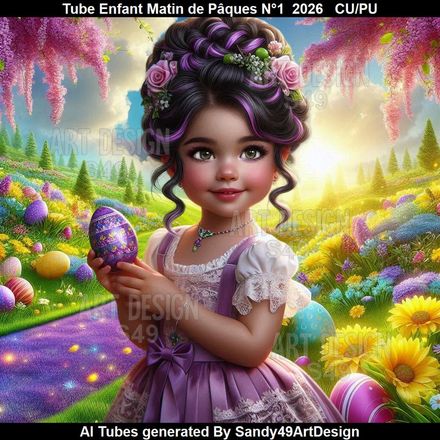 Tube Enfant Matin de Pâques N°1  2026