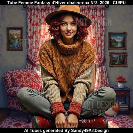 Tube Femme Fantasy d'Hiver Chaleureux N°3  2026