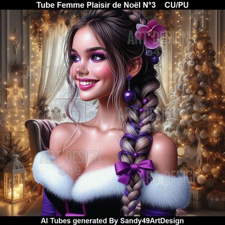 Tube Femme Plaisir de Noël N°3   
