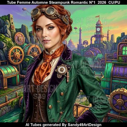 Tube Femme Automne Steampunk Romantic N°1  2026