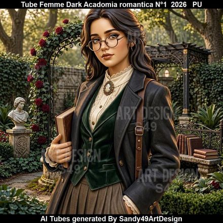Tube Femme Dark Academia romantica N°1  2026