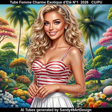 Tube Femme Charme Exotique d'Eté N°1  2026