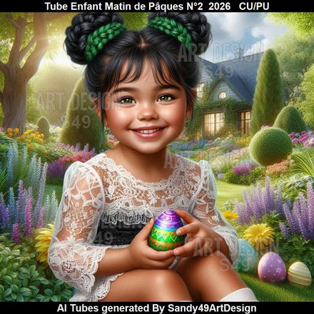 Tube Enfant Matin de Pâques N°2  2026