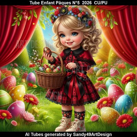 Tube Enfant Pâques N°5  2026