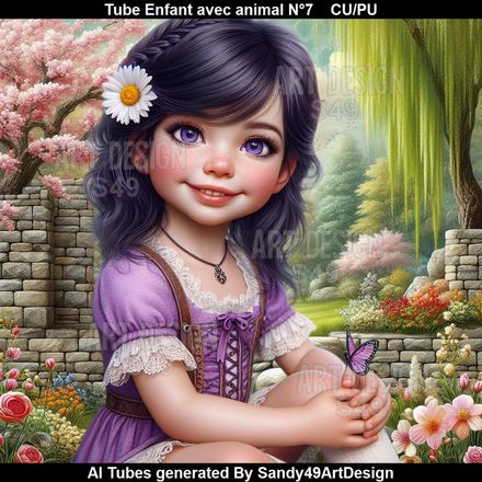 Tube Enfant avec animal N°7
