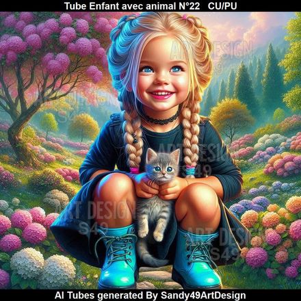 Tube Enfant avec animal N°22